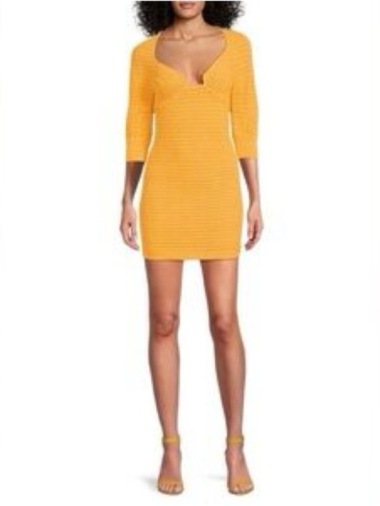 A.L.C. Dresses & Skirts - A.L.C. Yellow Ribbed Scoop-Neck Mini Dress